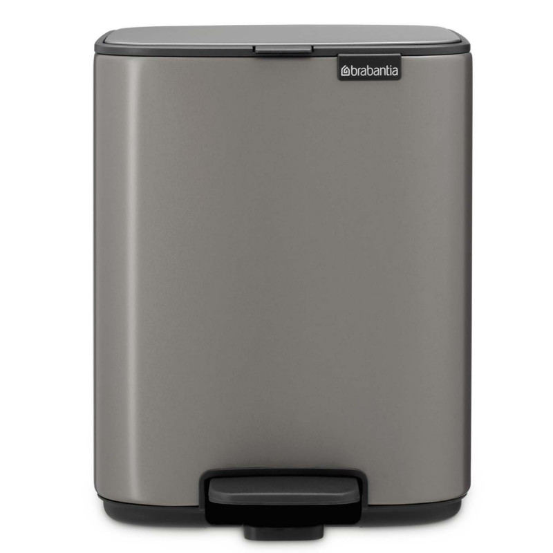 Кош за боклук Brabantia Bo Pedal 1010127, 7 л, Плавно затваряне, Гумирана основа, Тъмносив