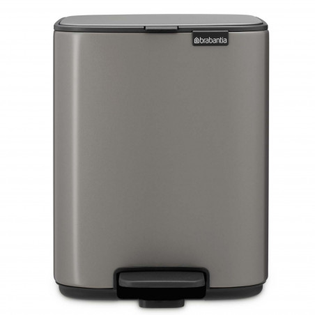 Кош за боклук Brabantia Bo Pedal 1010127, 7 л, Плавно затваряне, Гумирана основа, Тъмносив