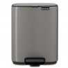 Кош за боклук Brabantia Bo Pedal 1010127, 7 л, Плавно затваряне, Гумирана основа, Тъмносив
