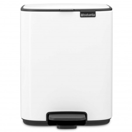 Кош за боклук Brabantia Bo Pedal 1010118, 7 л, Плавно затваряне, Гумирана основа, Бял