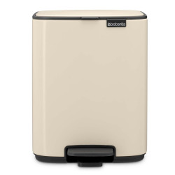 Кош за боклук Brabantia Bo Pedal 1010077, 7 л, Плавно затваряне, Гумирана основа, Бежов