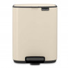 Кош за боклук Brabantia Bo Pedal 1010077, 7 л, Плавно затваряне, Гумирана основа, Бежов