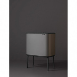 Кош за боклук Brabantia Bo Touch 651105, 36 л, Плавно и безшумно отваряне, Голям отвор, Сив