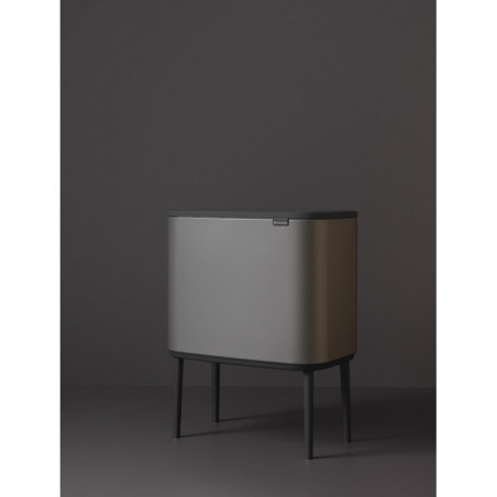 Кош за боклук Brabantia Bo Touch 651105, 36 л, Плавно и безшумно отваряне, Голям отвор, Сив
