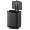 Кош за боклук Brabantia Bo Pedal 1010132, 7 л, Плавно затваряне, Гумирана основа, Минерално покритие, Тъмносив