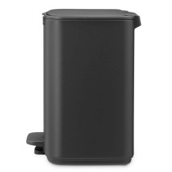 Кош за боклук Brabantia Bo Pedal 1010132, 7 л, Плавно затваряне, Гумирана основа, Минерално покритие, Тъмносив