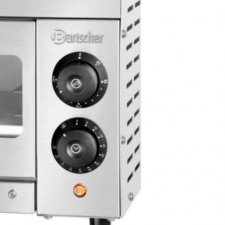 Електрическа фурна за пица Bartscher ST340, 1.5 kW, До 33.5 см, 50-250°C, Горен и долен нагревател, Поцинкована стомана, Прозорец, Инокс
