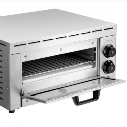 Електрическа фурна за пица Bartscher ST340, 1.5 kW, До 33.5 см, 50-250°C, Горен и долен нагревател, Поцинкована стомана, Прозорец, Инокс
