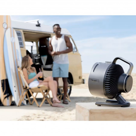 Вентилатор Shark FlexBreeze HydroGo FA050EU, 36W, 5 скорости + 2 режима, Регулируем наклон до 45 градуса, Автономия 12 часа, IPX5, Черен/Сребрист