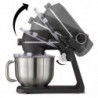 Кухненски робот Caso KM 1800 Black-E, 1800W, 6 л, 10 скорости, Таймер, Иноксова купа, Сензорно управление, LED, Черен мат