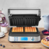 Гофретник Gastroback Advanced Control, 1600W, 220 мл, 7 степени на изпичане, Двойни нагреватели, Дълбоки плочи, Таймер, Защита от преливане, Сребрист