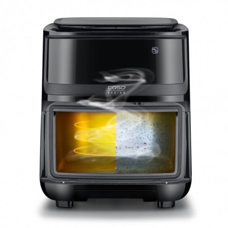 Фритюрник с горещ въздух и пара Caso AirFry & Steam 700, 1700W, 7 л, 10 програми, 60-200°C, Таймер, Прозорец, Напомняне, Черен