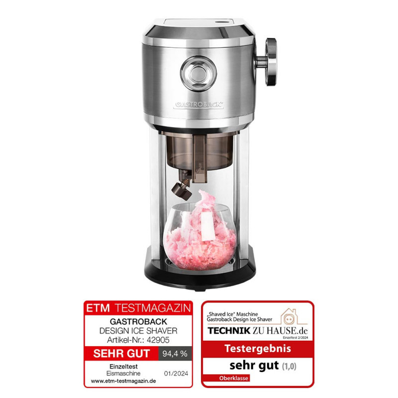 Машина за ледени десерти Gastroback Slushy & Ice Cream, 35W, 200 мл, Фино/грубо, 4 форми, Инокс