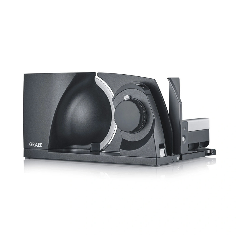Уред за рязане - слайсер Graef MYtiny MT1006EU, 170W, 17 см, 0-15 мм, Детска защита, Сгъваем, Антрацит