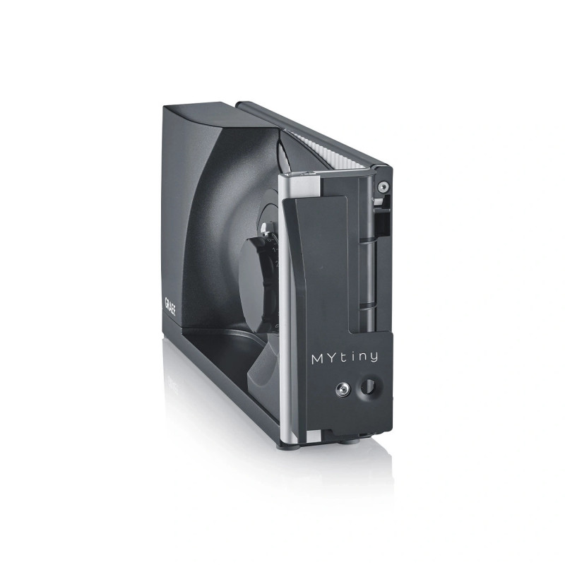 Уред за рязане - слайсер Graef MYtiny MT1006EU, 170W, 17 см, 0-15 мм, Детска защита, Сгъваем, Антрацит