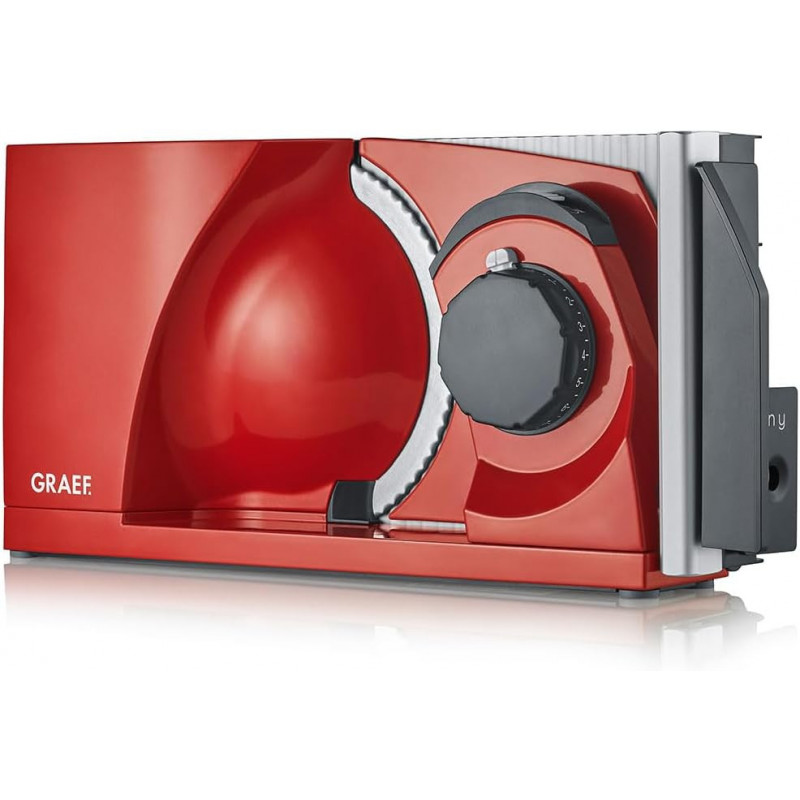 Уред за рязане - слайсер Graef MYtiny MT1003EU, 170W, 17 см, 0-15 мм, Детска защита, Сгъваем, Червен
