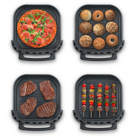 Фритюрник с горещ въздух и фурна за пица Caso AirFry & PizzaChef, 2850W, 6 л, 11 програми, 50-230°C, Таймер, Reminder, До 30 см, Черен