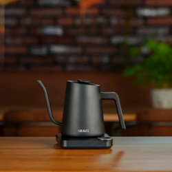 Електрическа кана за вода Graef Pour-over GK502, 1200W, 900 мл, 40-100°C, Keep Warm, Филтър, Чучур тип "Лебедова шия", Черен мат