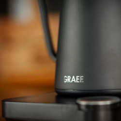 Електрическа кана за вода Graef Pour-over GK502, 1200W, 900 мл, 40-100°C, Keep Warm, Филтър, Чучур тип "Лебедова шия", Черен мат