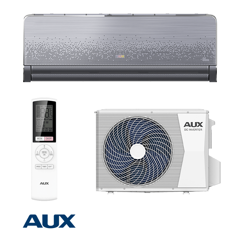 Инверторен климатик AUX C-PRO ASW-H12C5A4/FQAR3DI-D0, 12000 BTU, 26 м2, А+++, Wi-Fi, R-32, Сив