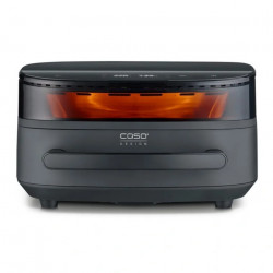 Фритюрник с горещ въздух и фурна за пица Caso AirFry & PizzaChef, 2850W, 6 л, 11 програми, 50-230°C, Таймер, Reminder, До 30 см, Черен
