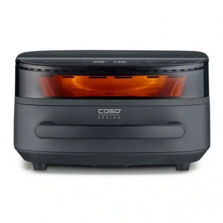 Фритюрник с горещ въздух и фурна за пица Caso AirFry & PizzaChef, 2850W, 6 л, 11 програми, 50-230°C, Таймер, Reminder, До 30 см, Черен