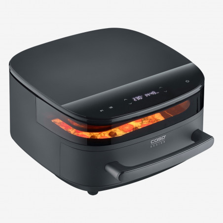 Фритюрник с горещ въздух и фурна за пица Caso AirFry & PizzaChef, 2850W, 6 л, 11 програми, 50-230°C, Таймер, Reminder, До 30 см, Черен