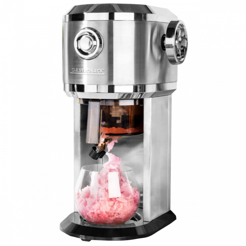 Машина за ледени десерти Gastroback Slushy & Ice Cream, 35W, 200 мл, Фино/грубо, 4 форми, Инокс