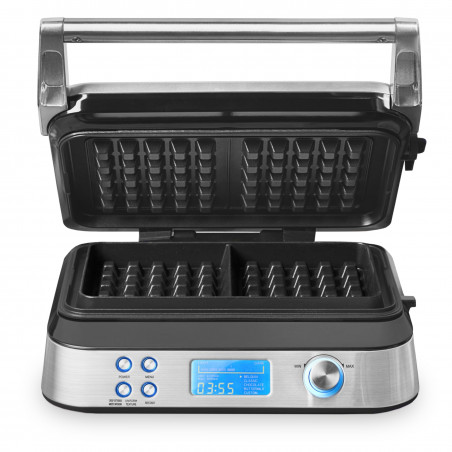 Гофретник Gastroback Advanced Control, 1600W, 220 мл, 7 степени на изпичане, Двойни нагреватели, Дълбоки плочи, Таймер, Защита от преливане, Сребрист