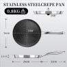 Тиган за палачинки Swiss Haus SH-ZGCP26, 26x2.4 см, Sapphire-керамично покритие, Без PTFE/PFAS/PFOA, Индукция, Сребрист