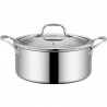 Тенджера с капак Swiss Haus SH-ZGC28, 28x11.5 см, 6.6 л, Sapphire-керамично покритие, Фурна до 260C, Индукция, Сребрист