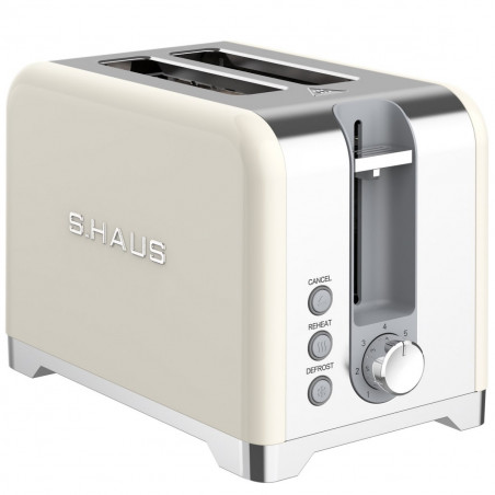 Тостер за хляб Swiss Haus SH-TO2020, 900W, 7 нива на изпичане, Размразяване, Претопляне, Отказ, Звуков сигнал, Кремав