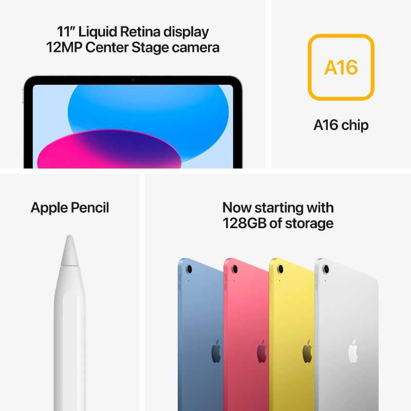 Apple IPad 11" 11th Gen (2025), A16, 128GB, WiFi, Silver