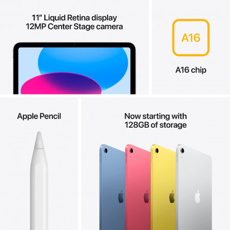 Apple IPad 11" 11th Gen (2025), A16, 128GB, WiFi, Silver
