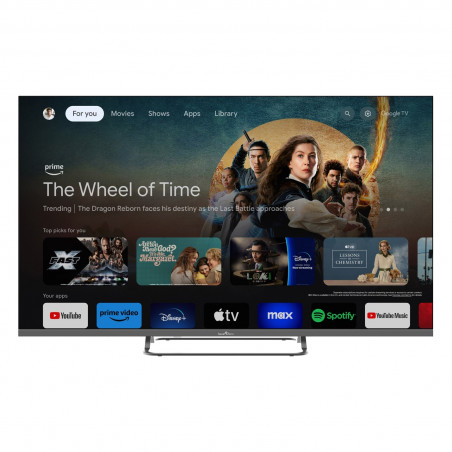 Телевизор Smart Tech 43UW02V, 43'', 109 см, 4K UltraHD 3840 x 2160, Клас F, Smart TV, DLED, Wi-Fi, Bluetooth, Google TV, Черен