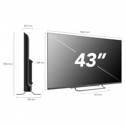 Телевизор Smart Tech 43UW02V, 43'', 109 см, 4K UltraHD 3840 x 2160, Клас F, Smart TV, DLED, Wi-Fi, Bluetooth, Google TV, Черен