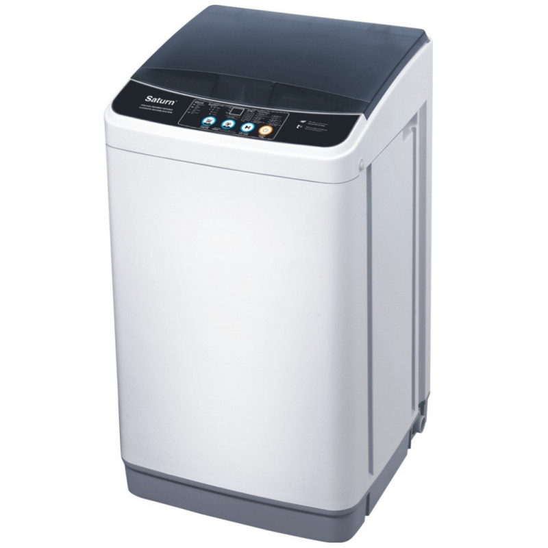 Полуавтоматична пералня Saturn ST-WM0630, 350W, 5.5 кг, 10 програми, Горно зареждане, Бял/черен