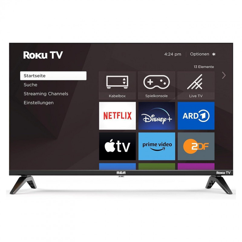 Телевизор RCA RK50UN1, 50'', 125 см, 3840x2160 UHD 4K, Клас F, Smart TV, HDR10, DLED, Wi-Fi, Bluetooth, Roku OS, Черен