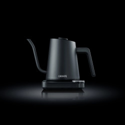 Електрическа кана за вода Graef Pour-over GK502, 1200W, 900 мл, 40-100°C, Keep Warm, Филтър, Чучур тип "Лебедова шия", Черен мат