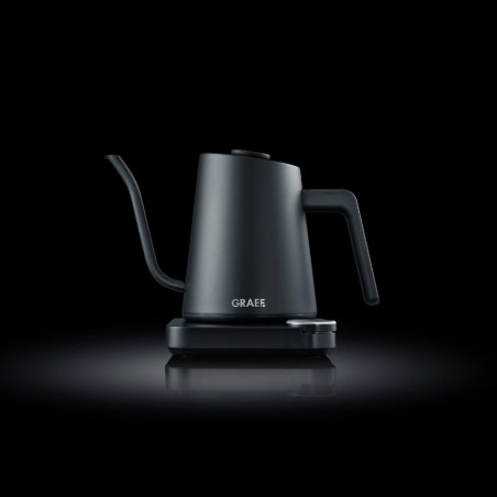 Електрическа кана за вода Graef Pour-over GK502, 1200W, 900 мл, 40-100°C, Keep Warm, Филтър, Чучур тип "Лебедова шия", Черен мат