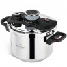 Тенджера под налягане Swiss Haus SH-PCA8L, 8 л, 24х18.6 см, 100 kPa, Неръждаема стомана, Без PFAS, Трислойно дъно, Индукция, Сребрист