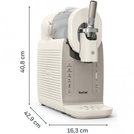 Машина за сладолед 16в1 Tefal Freezi IG803AE0, 200W, 1.4 л, 5 Автоматични програми, Тиха работа, Без предварително замразяване, Бял/сребрист