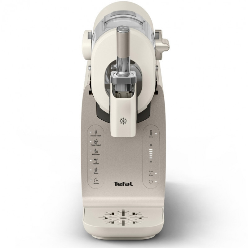 Машина за сладолед 16в1 Tefal Freezi IG803AE0, 200W, 1.4 л, 5 Автоматични програми, Тиха работа, Без предварително замразяване, Бял/сребрист