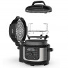 Мултикукър под налягане Ninja Foodi OP350FR, 1400W, 6 л, 9 програми, 40-200°C, TenderCrisp®, Керамично покритие, Поддържане на топлината, Цяло пиле, Черен/инокс