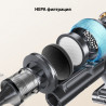 Вертикална прахосмукачка Yaber P20, 400W, 0.8 л,  81000 об/мин, 52 мин, 3+1 степени, HEPA, LED осветление на четката, Свободностояща, Жълт/сив