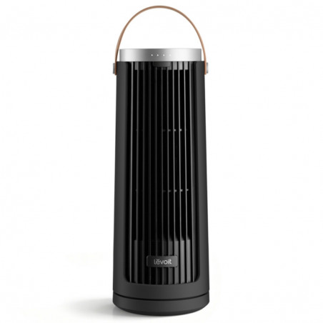 Преносим вентилатор - кула Levoit Windi Mini, 7.5W, 5 степени, Осцилация, Таймер, Дистанционно, Черен