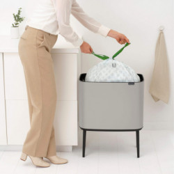 Кош за боклук Brabantia Bo Touch 1010451, 36 л, Плавно и безшумно отваряне, Голям отвор, Светлосив