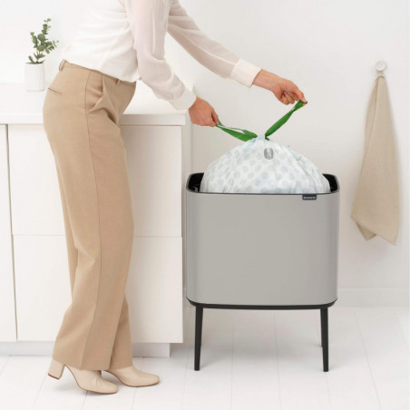 Кош за боклук Brabantia Bo Touch 1010451, 36 л, Плавно и безшумно отваряне, Голям отвор, Светлосив