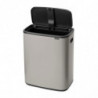 Кош за боклук Brabantia Bo Touch 1010455, 60 л, Плавно и безшумно отваряне, Голям отвор, Светлосив