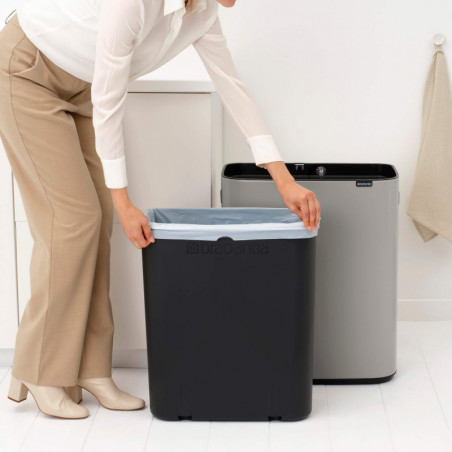 Кош за боклук Brabantia Bo Touch 1010455, 60 л, Плавно и безшумно отваряне, Голям отвор, Светлосив